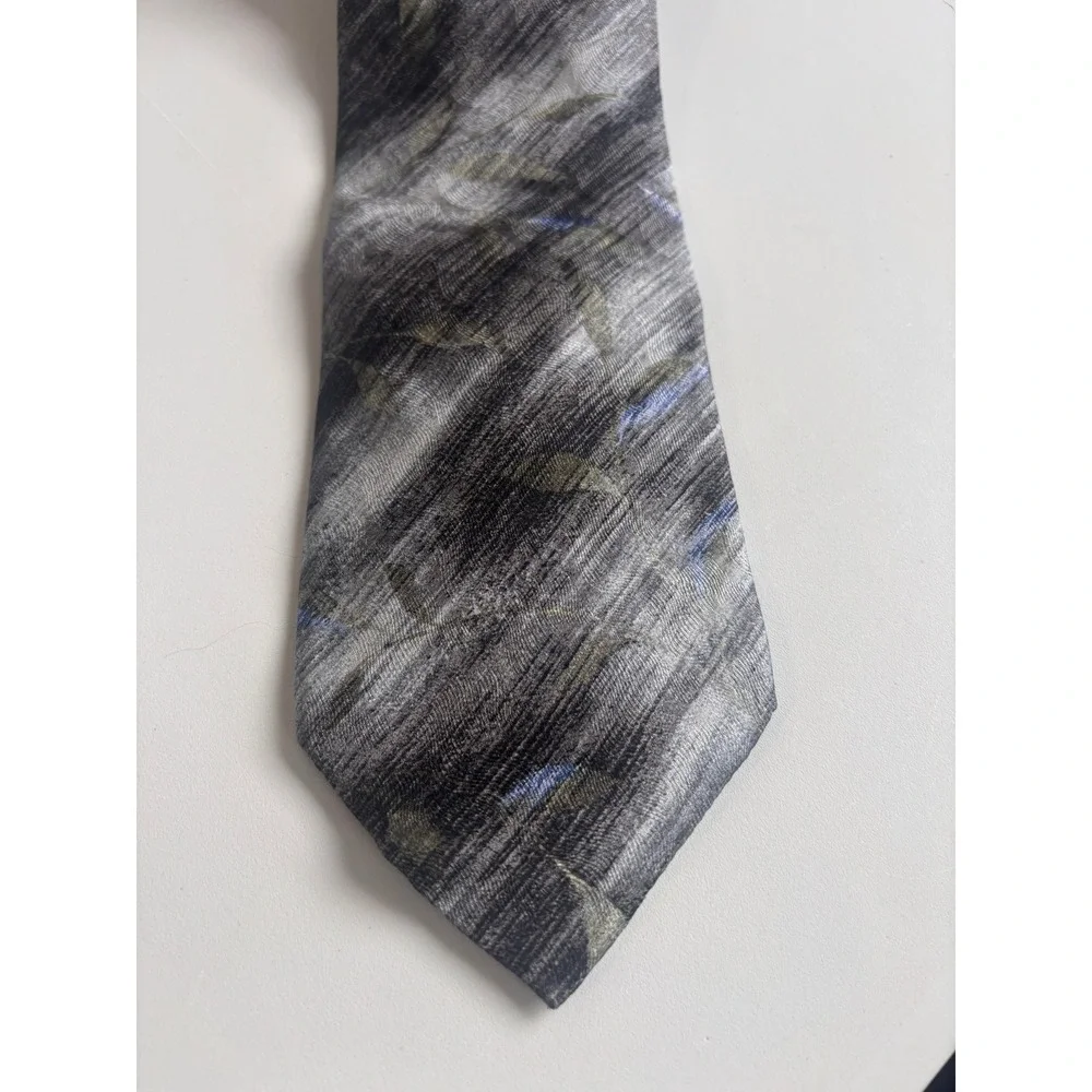 Villa Bolgheri Necktie Mens OS Grey Excellent Silk‎ Abstract Made in Italy